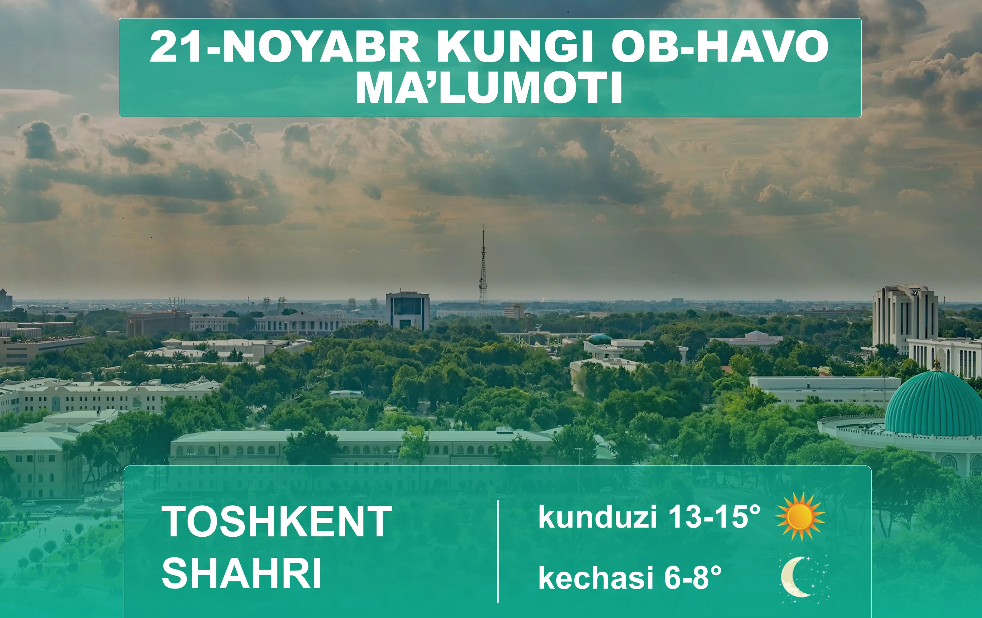 
											
											21-noyabr kuni qanday ob-havo kuzatiladi?
											
											