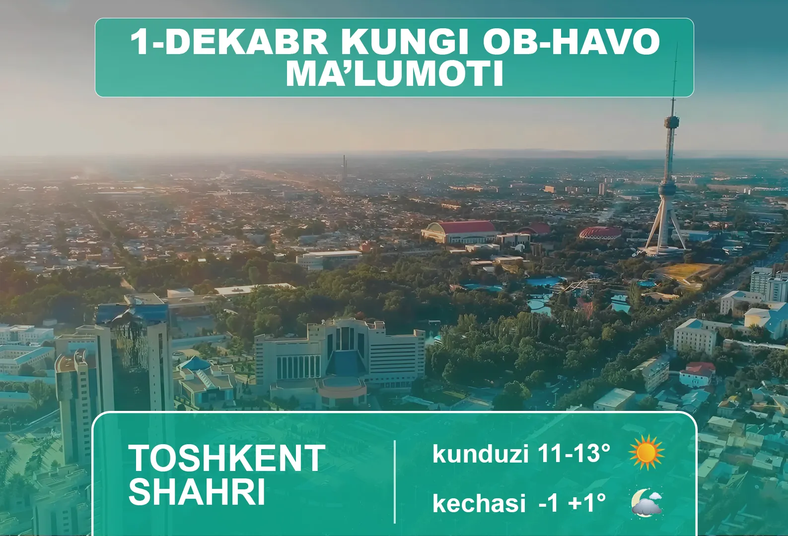 1-dekabr kuni kutilayotgan ob-havo ma’lumoti