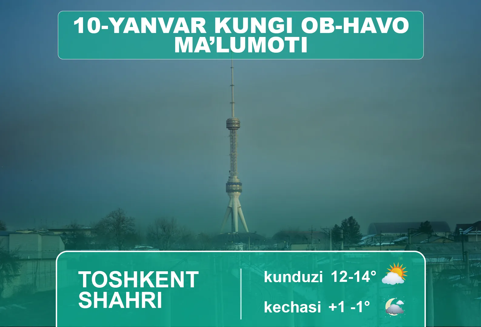 10-yanvar kungi ob-havo ma’lumoti