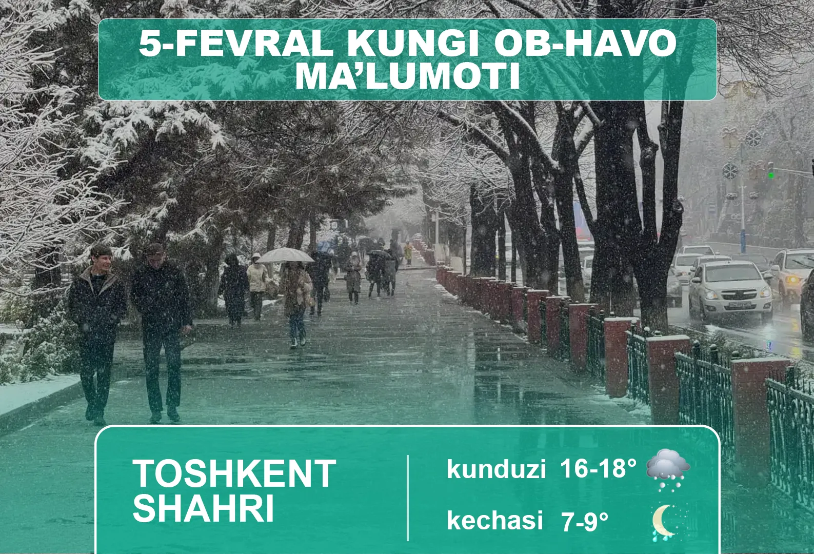 
														
														5-fevral uchun ob-havo ma’lumoti
														
														